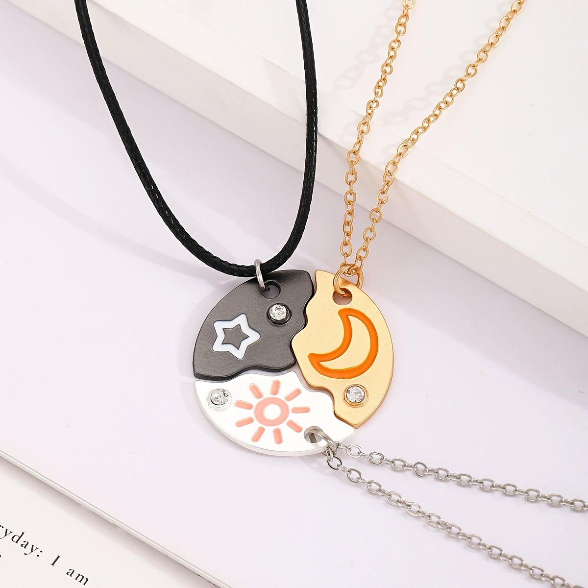 TEMU Vintage Boho Star Zodiac Pendant Necklace Set - 14k Golden Plated, Embellished, Alloy, & Gift, Everyday Jewelry|vintage Bohemian Style|durable