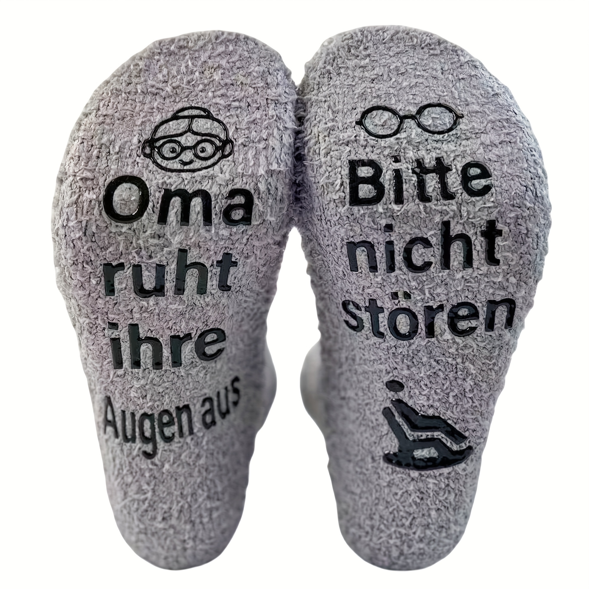 Image of Oma Edition Four-color Coral "do Not Disturb" Floor Socks – Thick Terrycloth Foot Warmer With " Eye " For The Soles + Adorable "do Not Disturb" Pattern, Thickened Coral For Heat , Dotted Glue