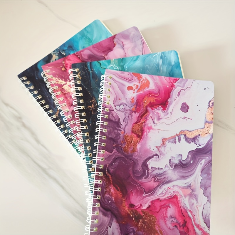

A5 Marble Spiral Notebook With Ruled Pages - 60 Sheets For School And Office Note Taking - Student Stationery Supplies