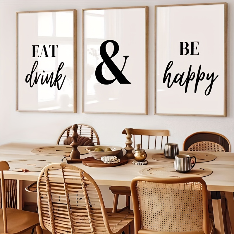 

3pcs Eat Drink And Canvas Print For Room Dining Room Decoration Thanksgiving Day Gifts