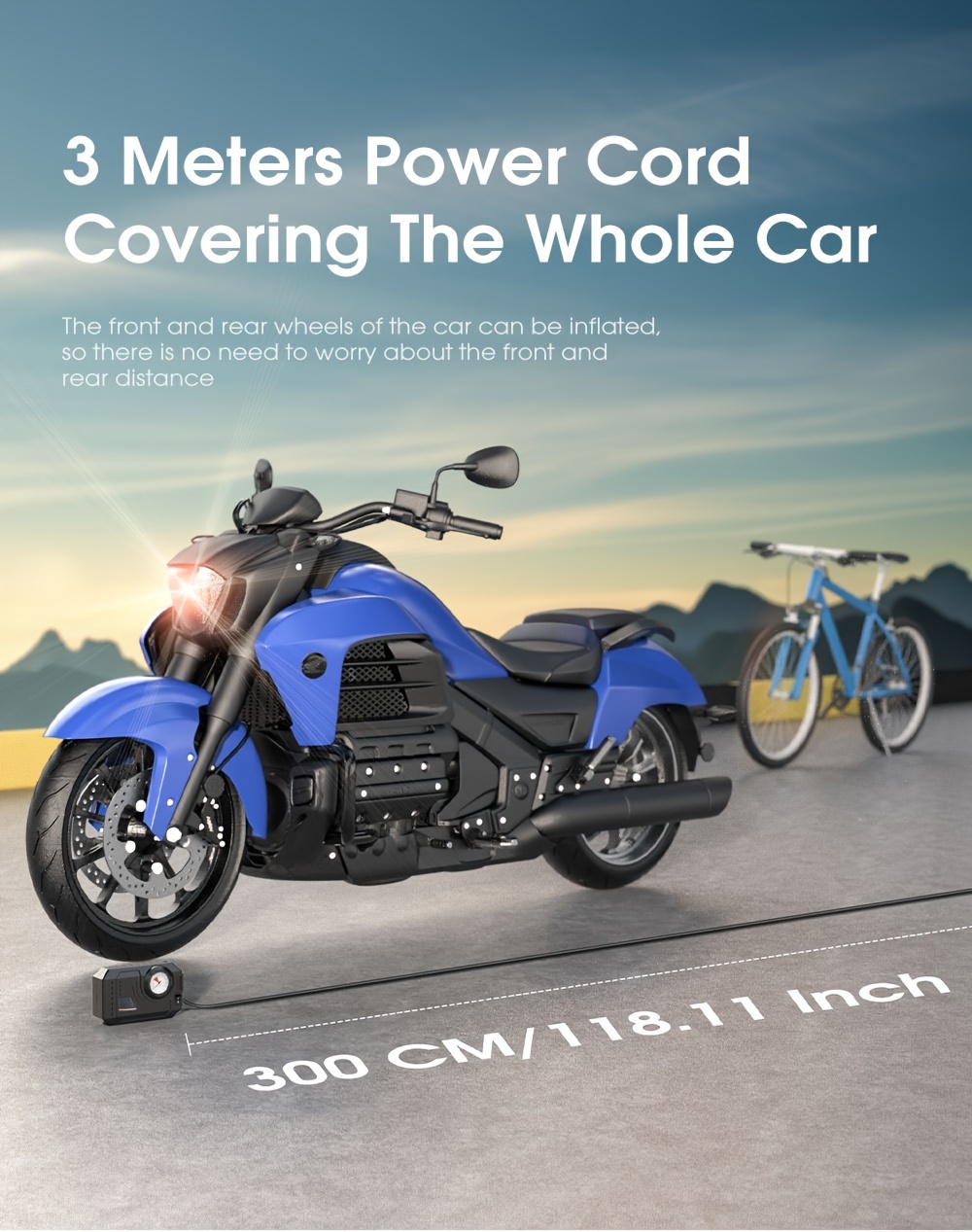 CaRSun Automatic Air Compressor Pump for Car Tires, Motorcycles, Bicycles - ABS Material, DC 12V LED Light, Car Plug Power, Non-Waterproof, ≤36V Operating Voltage - Ideal for Christmas, Halloween, New Year, Mid-Autumn Festival, Spring Festival, Without Battery