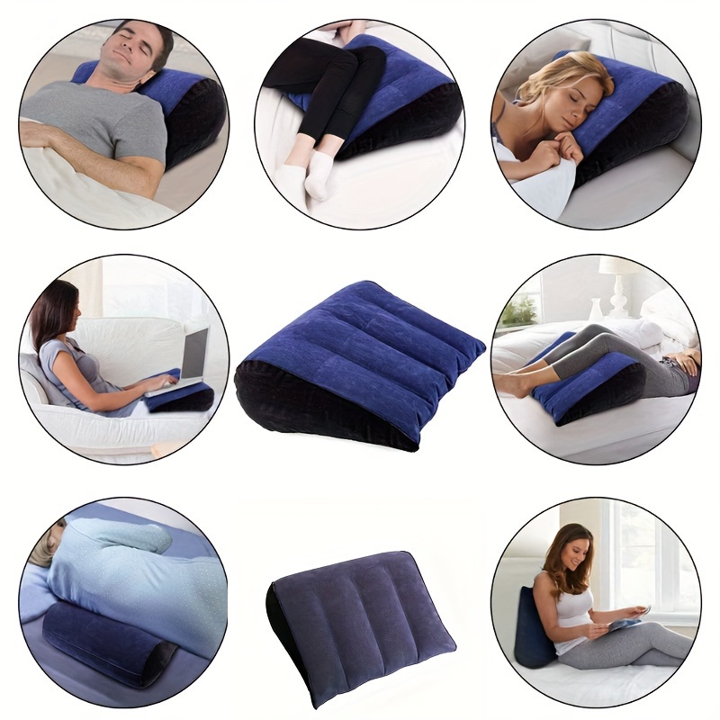 

Multi-use Wedge Cushion, Velvet Surface Inflatable Pillow For Men And Women - Versatile Support For Sleeping, Reading, Relaxing, Portable And Easy To Inflate