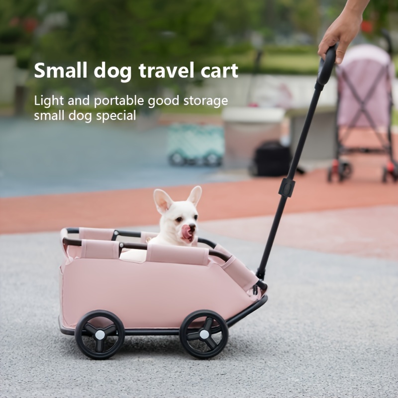 

1pc Portable Folding Pet Cart For Going Out, Vacation, Suitable For Small Dogs