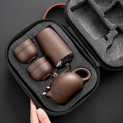 4 cup teapot with portable storage box authentic travel tea set suitable for outdoor travel and office