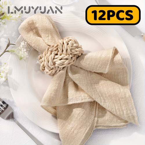 6pcs 12pcs 24pcs elegant party napkins solid color bohemian style pleated tablecloths suitable for western restaurants hotels dinner parties graduation events christmas halloween wedding receptions and event party table decorations best