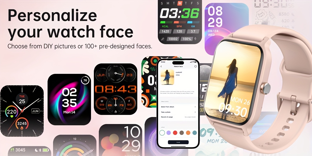 mothers day gift   womens smart watch mens wireless calling 1 8 inch hd touchscreen fitness   100 sports   built in alexa smartwatch suitable for iphone and   Product details 12