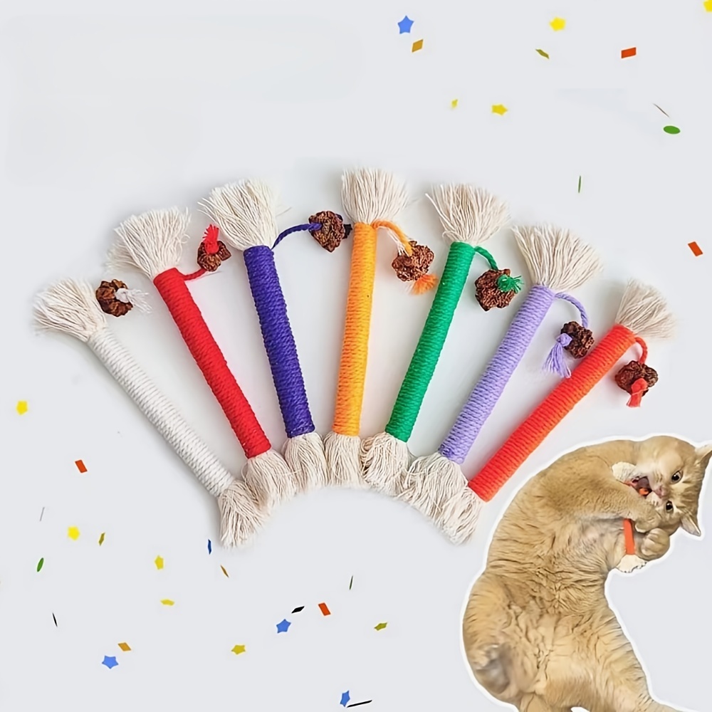 durable cat chew rope toy dental health random Temu United Kingdom - Main Image