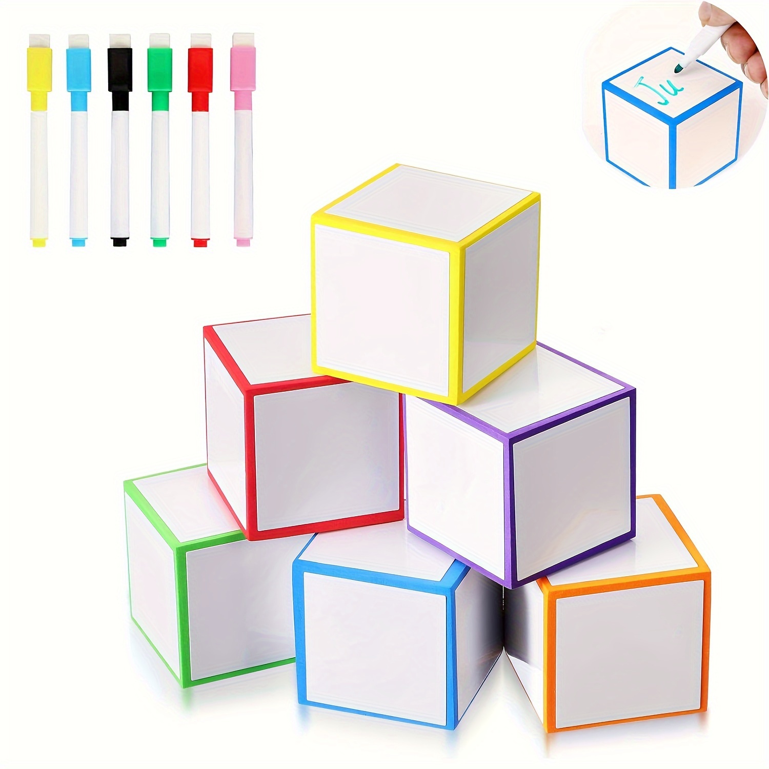 

Dry Erase Foam Blank Dice With Whiteboard Pen Small Dry Erase Cube With Dry Erase Marker Pen For Games Classroom School Supplies Drawing Letters And Numbers