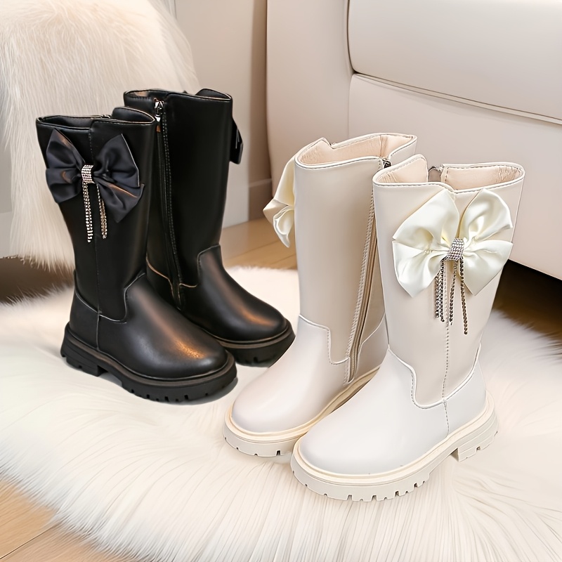 High-Top Winterlaarzen met Ruches Strikdetail & Ritssluiting