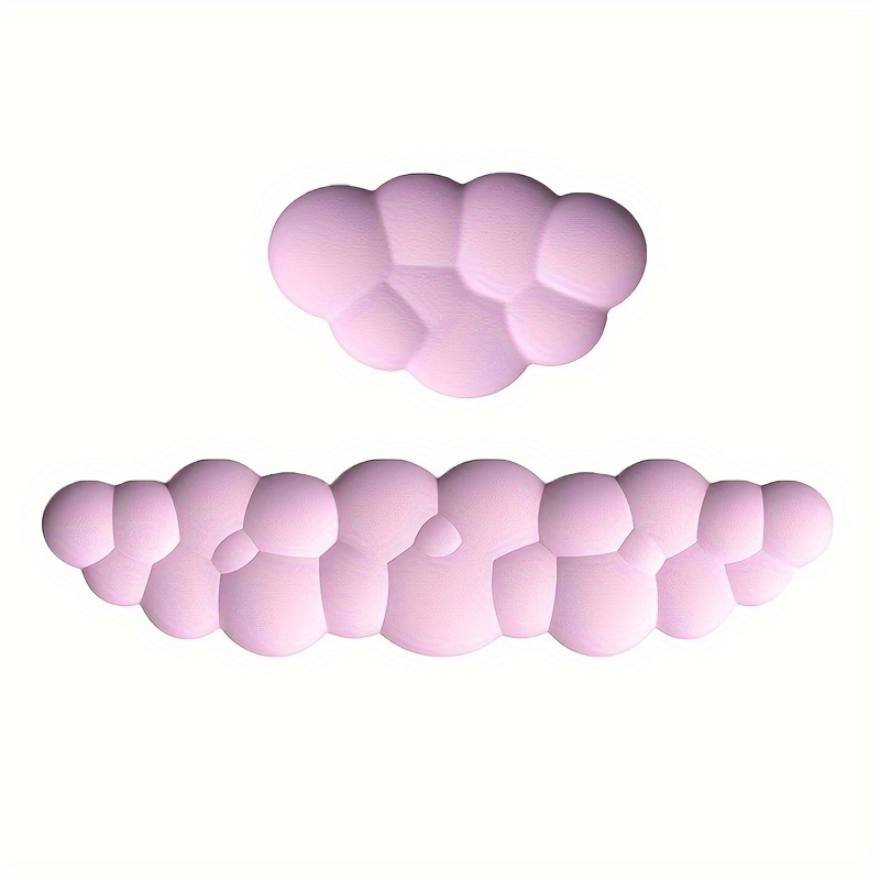 TEMU 2pcs Ergonomic Gaming & Office Desk Set - Memory Foam Wrist Support & Non-slip Mouse Pad With , Keyboard & Mouse For Pc, Computer, Computer