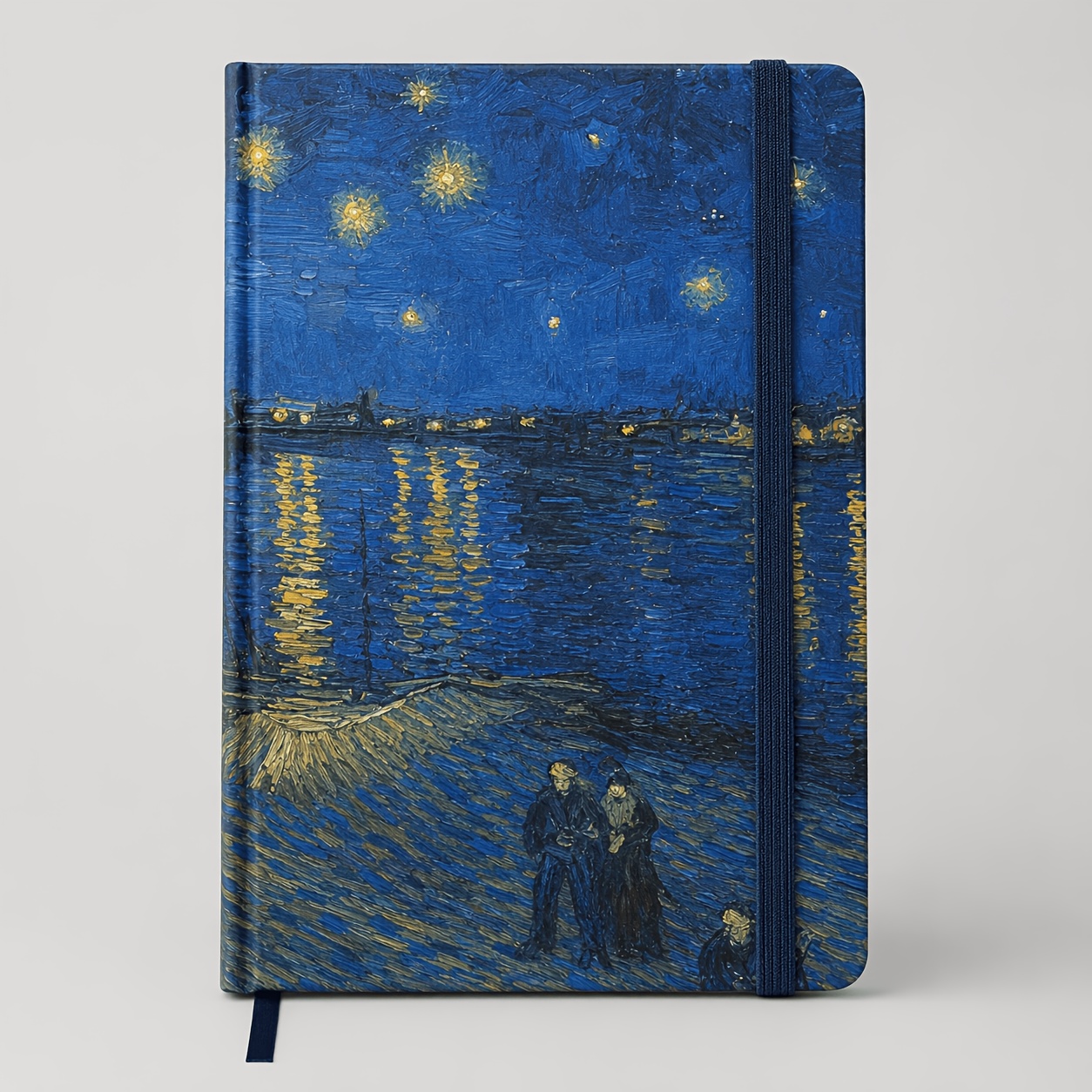 TEMU Journal de luxe à couverture rigide, 90Gsm, papier ligné avec bords imprimés , marque-page en ruban et fermeture élastique pour l'écriture
