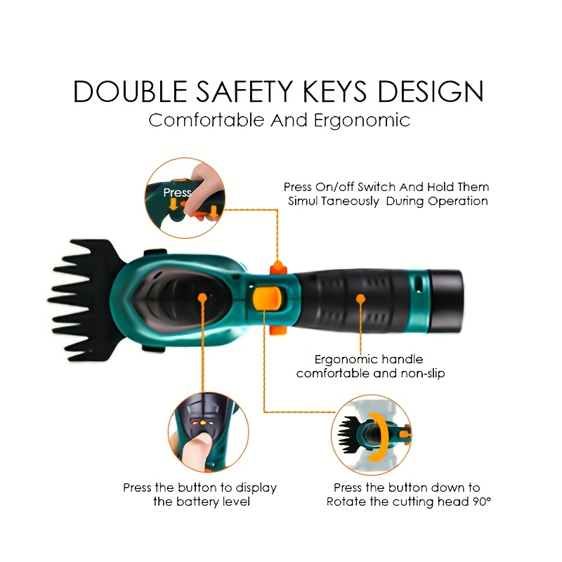 2-in-1 Haagknipper, 7.2V 2000mAh, Haagknipper met Telescopische Handgreep,