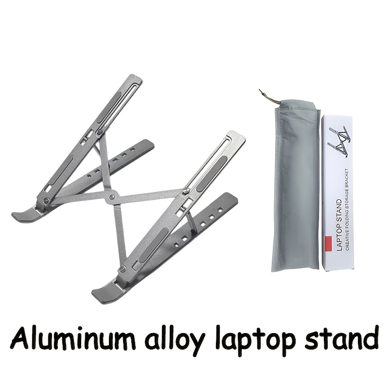 TEMU Adjustable Laptop Stand, Aluminum Alloy Material And Silicone Anti-slip, 7-level Height Adjustment, , Suitable For Office/business/gaming/movie