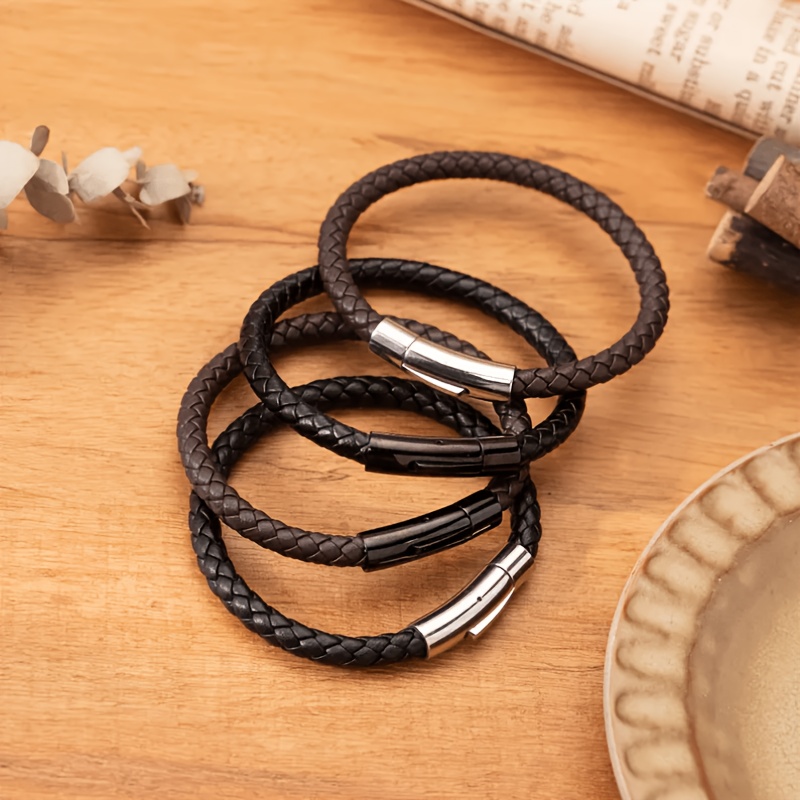 Men's Personalized Woven Bracelet with Engraved Name & Blessing Message