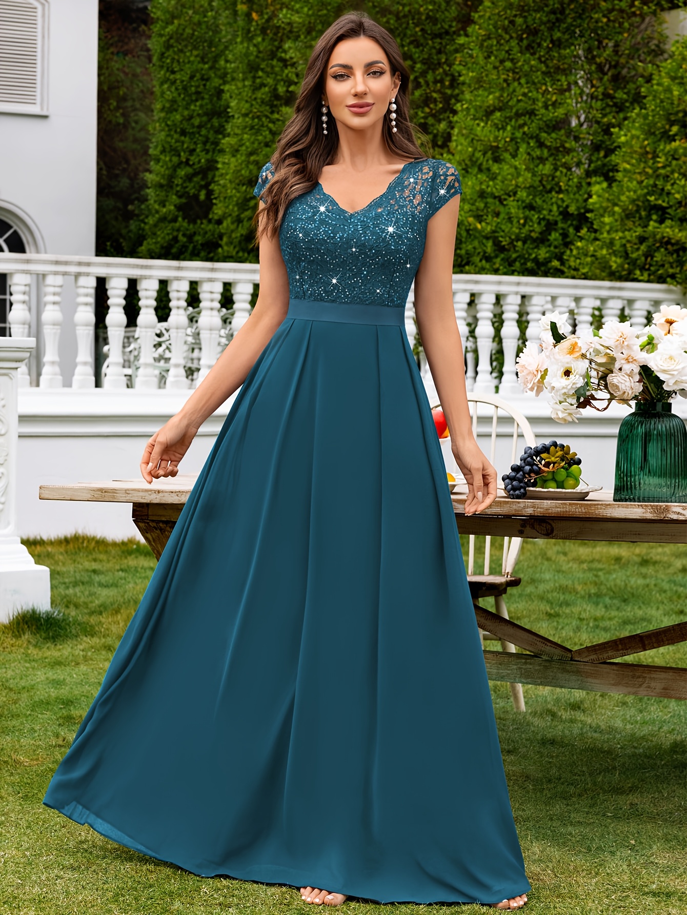 long sleeve backless bridesmaid dress KissProm main image 0
