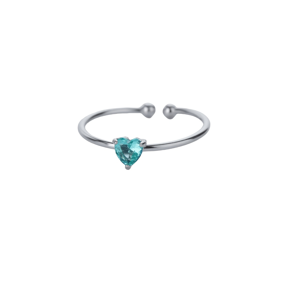Stainless Steel Birthstone Open Ring, Elegant Fashion