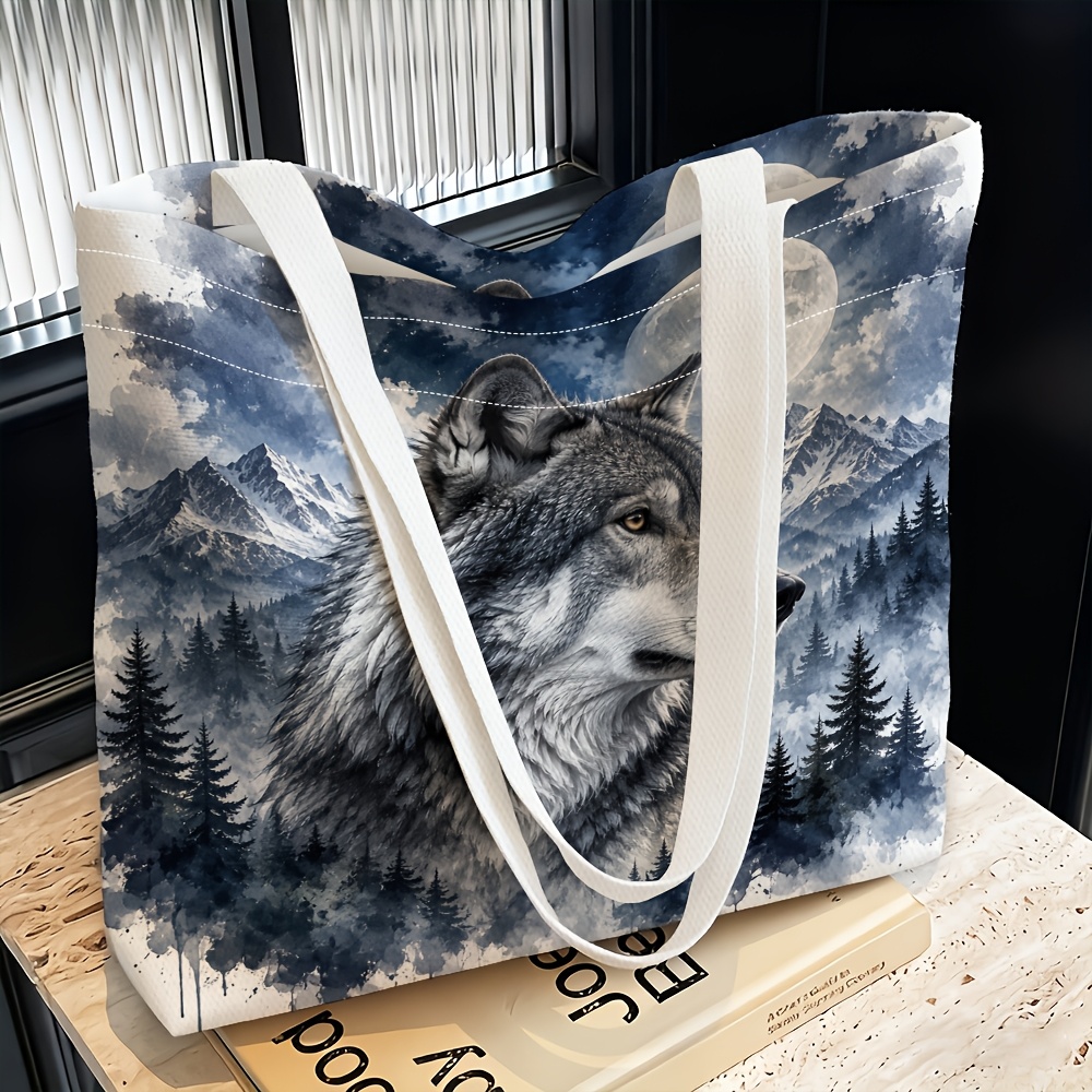 TEMU 1pc, Sac Bandoulière Femme Thème Nuit de Neige , Multi-Fonctionnel, Sac à Main, Pochette, Sac de Soirée, de Voyage, Mode Décontractée, Usage ,