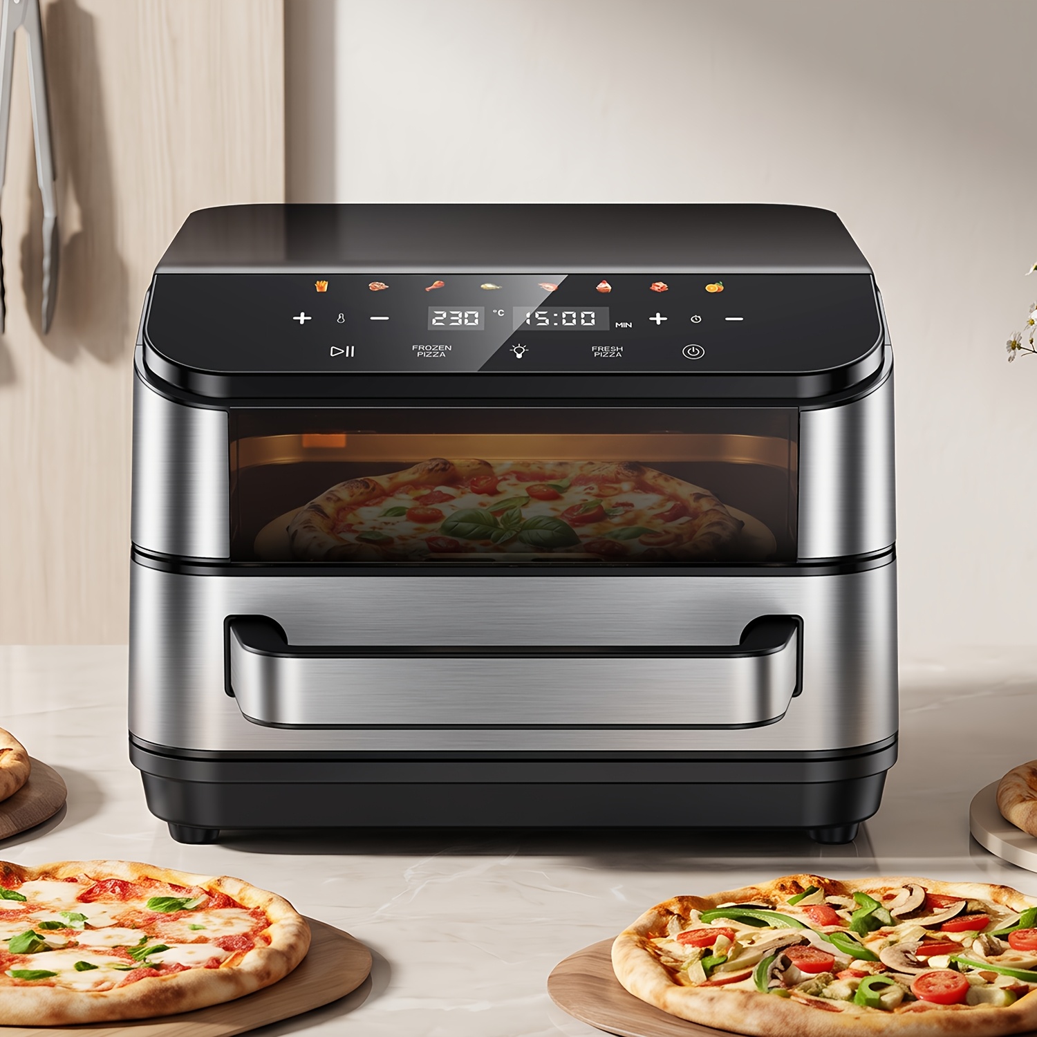 Image of Oven Pizza Oven 10-inch Multifunctional Oven Menus Upper And Lower Heating Quick Cooking Oil-free Smoke Healthy 2200w