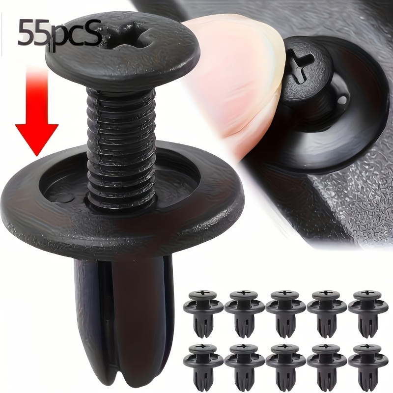 Image of 55pcs/110pcs Universal Fender Liner Clip And Mudguard Fastener Kit With Trunk Bumper, Suitable For Sedans, Suvs, And Motorcycles