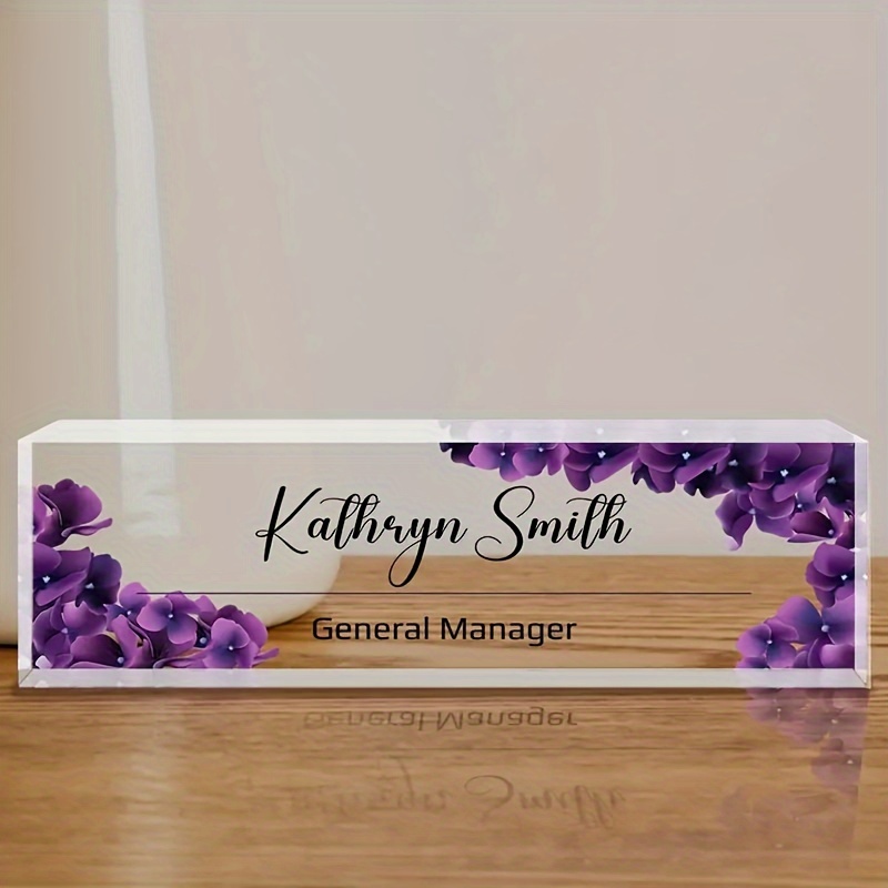 

1pc, Personalised Desk Name Plate, Custom Acrylic Name Plate For Office Desk, Personalised Desk Decoration For Ladies And Men, Promotion Gift For Boss's Wife, Teacher, Colleague