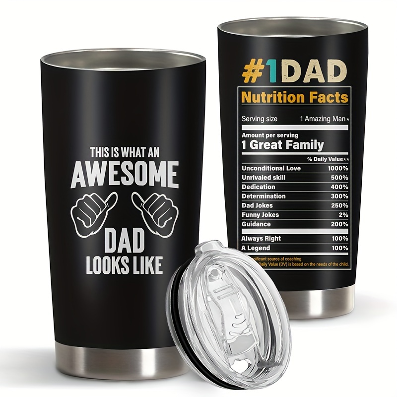

Father's Day 20oz Stainless Steel Tumbler - Reusable Metal Travel Coffee Mug With Lid, Hand Wash Only, Multipurpose, Bpa Free, Double Wall Vacuum Insulated - Gifts For Dad, Papa, Grandfather, Husband
