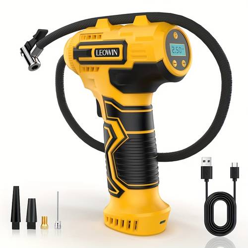 tire inflator portable air compressor with auto shutoff handheld air pump 150 psi cordless car tires pump with digital pressure gauge led light for cars motorcycles bikes ball compact rechargeable and design car accessories