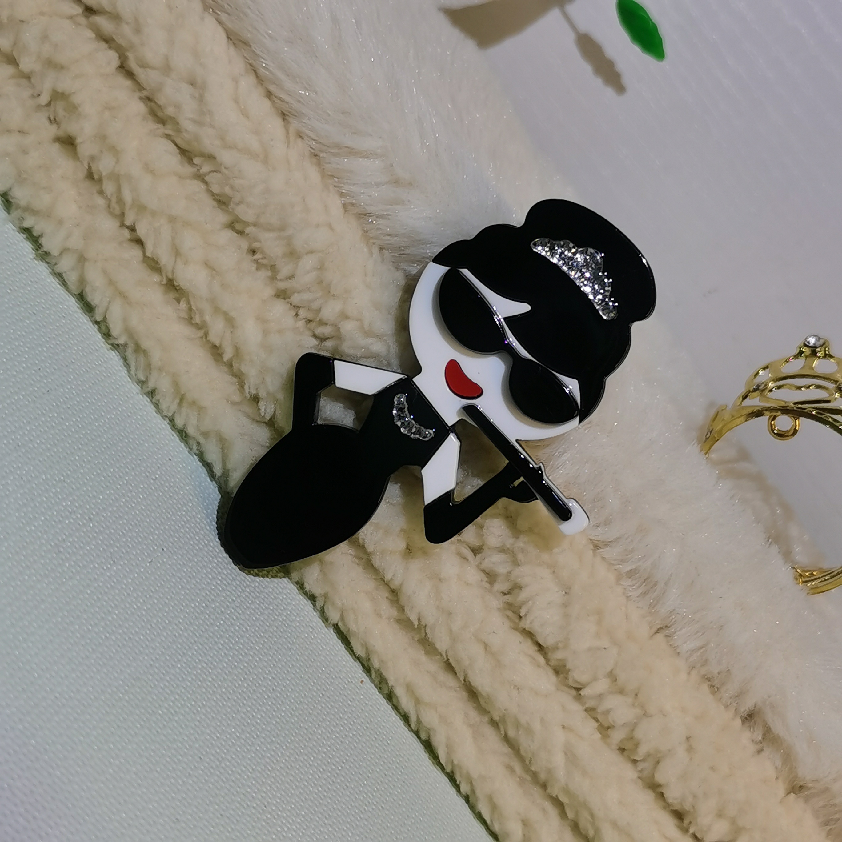 1 pack black dress acrylic brooch | temu Temu