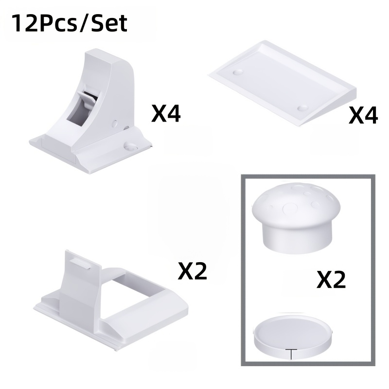 TEMU 12pcs Hidden Cabinet Lock Set- 4 Lock Bodies And 4 Strikes And 2pcs Install Tools And 2pcs Keys, No-drill Adhesive Mount For Drawers, Cupboards