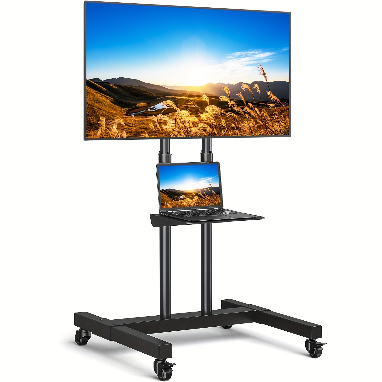 

Mobile Tv Cart For 32-80 Inch Screens Up To 110 Lbs, Height Adjustable Rolling Tv Stand