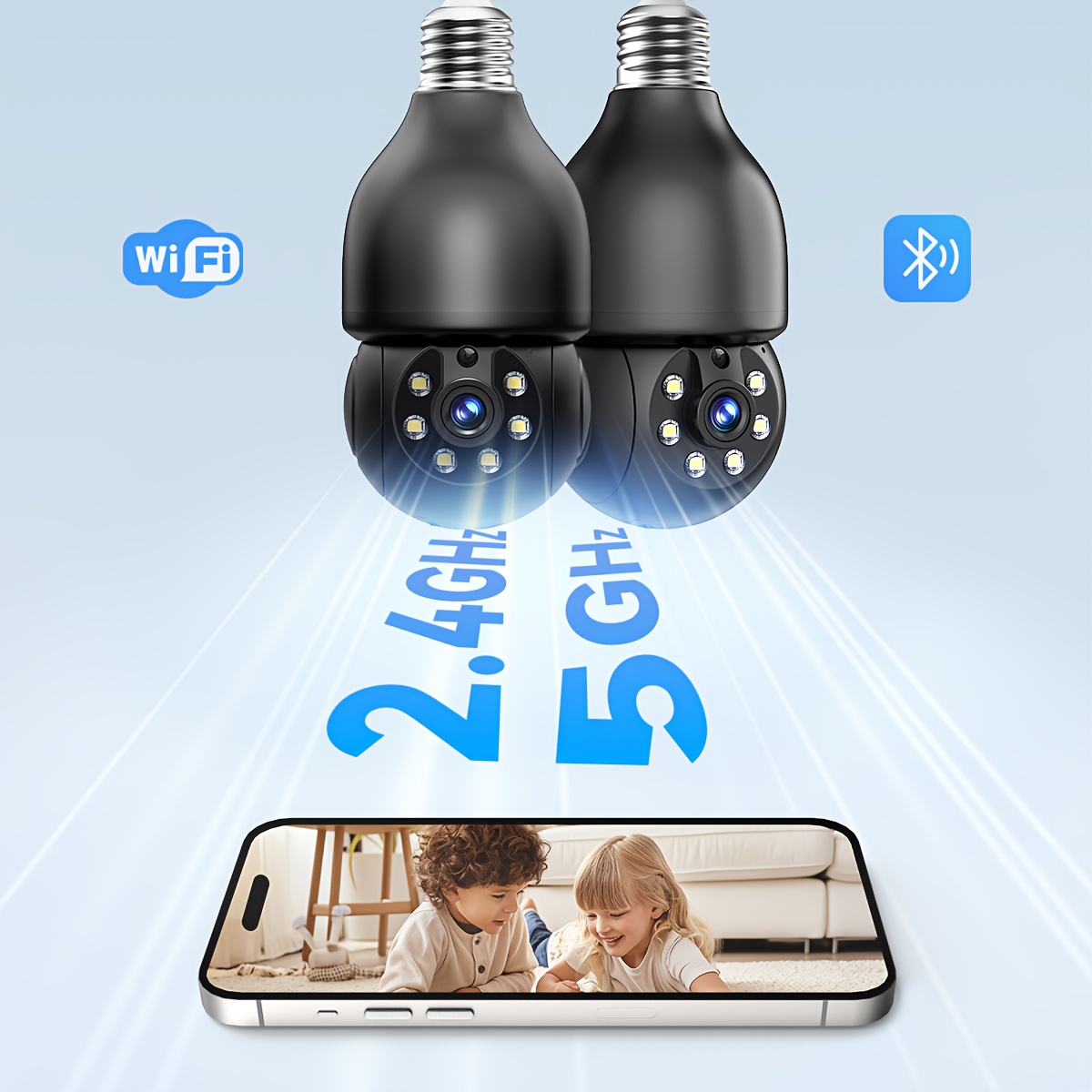 1/2/4pcs Wireless Smart Light Bulb Camera 3mp Hd, 360° Rotatable View, Human Detection, Instant Alerts, 5g, 2.4g Dual-band, For Home Security, Mothers Day Gift
