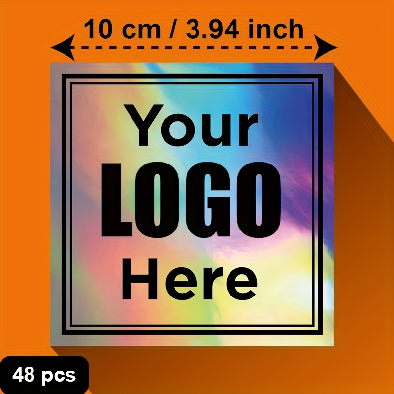 TEMU 2-10cm Custom Circle/square Holographic Stickers For Business Logo, Personalized Holographic Label Stickers For School, Business, Party. Custom
