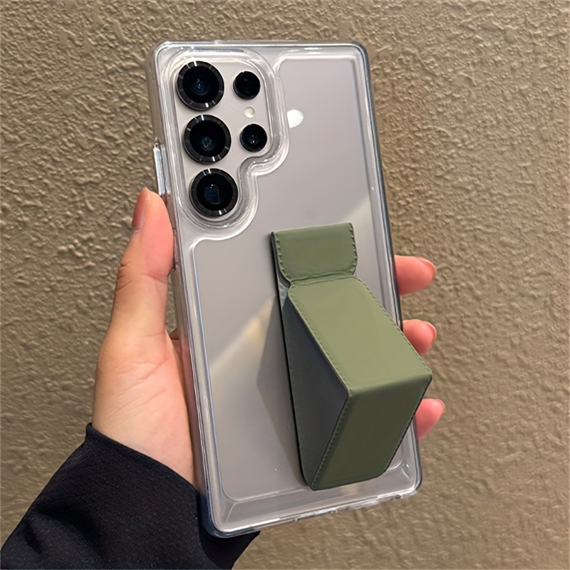 TEMU Phone Case: High-definition Clear Acrylic Hard Protective Phone Case   Folding Stand For For Galaxy S25ultra S24ultra S25 S24 Plus S23 S22 Ultra