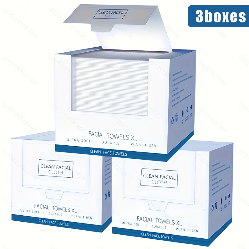 E-shop 1 Karton/3 Kartons Einweg-Box Gesichtstücher Reinigungstücher Extra Groß Verdickt Trocken und Nass Doppelnutzung 40 Blätter/Karton 26*30cm