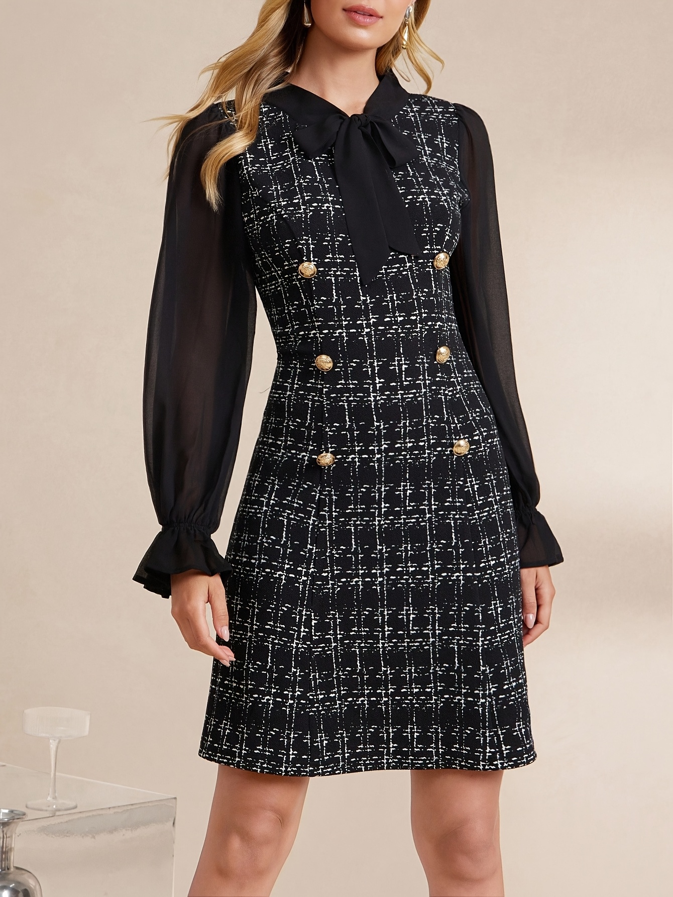 womens tweed dress sold on Temu United States