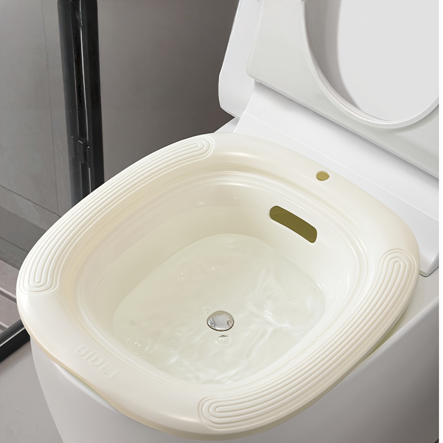 Image of Toilet Bidet/portable Bidet Basin - Press-to-drain/low-profile Design For Bathing/shower Chair, Bedside Toilet, User-friendly Bathing Aid, No Squatting Required
