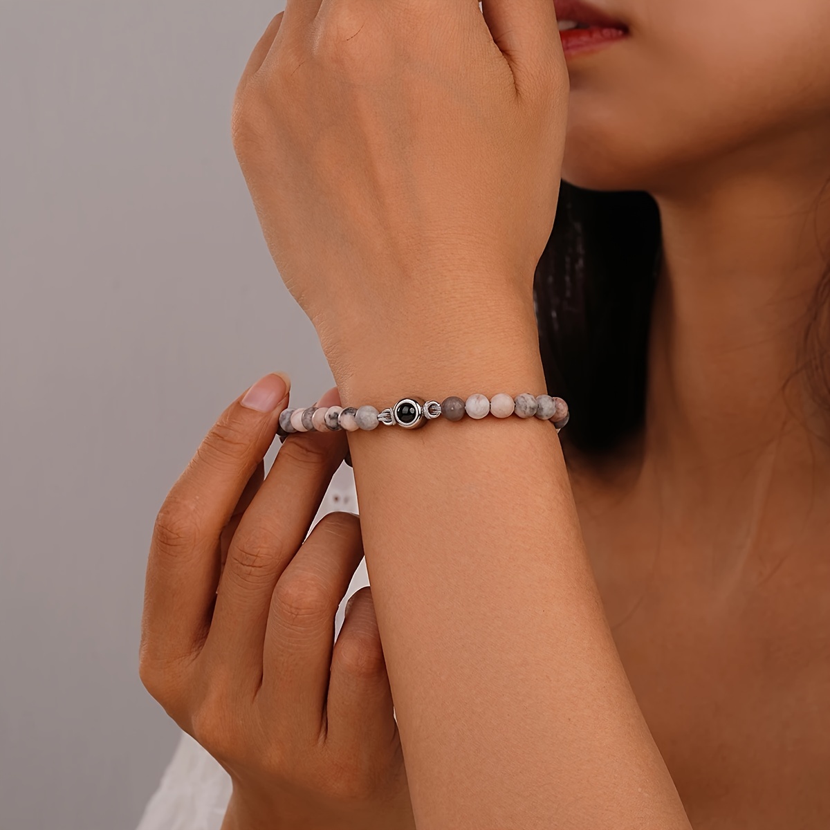 Personalized Photo Projection Bracelet, Customizable Charm