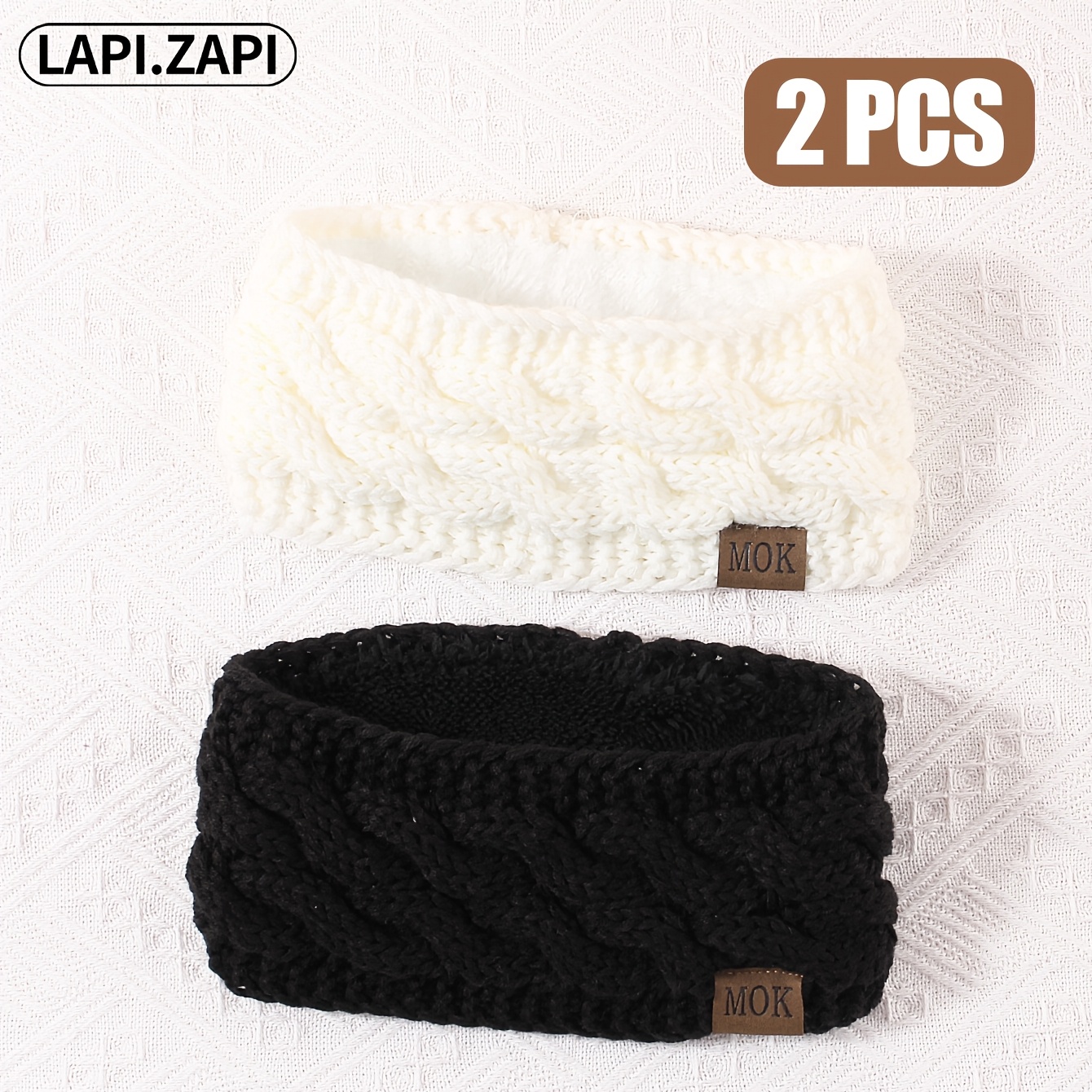 TEMU 2-pack Women's Autumn And Winter Thickened Headband With Logo, Cold Weather Outdoor Sports Warm Headband Ear Warmers
