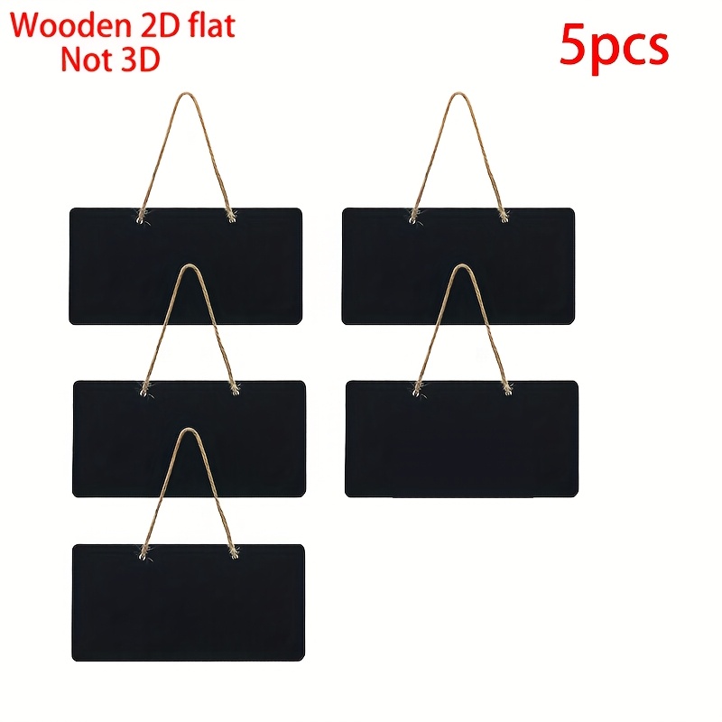 TEMU 2d Flat, 5pcs Wooden Rectangle Lintel Decorations, Wall Pediments, Erasable Hanging Signs, Double-sided, Suitable For Weddings, Cafes, Bars,
