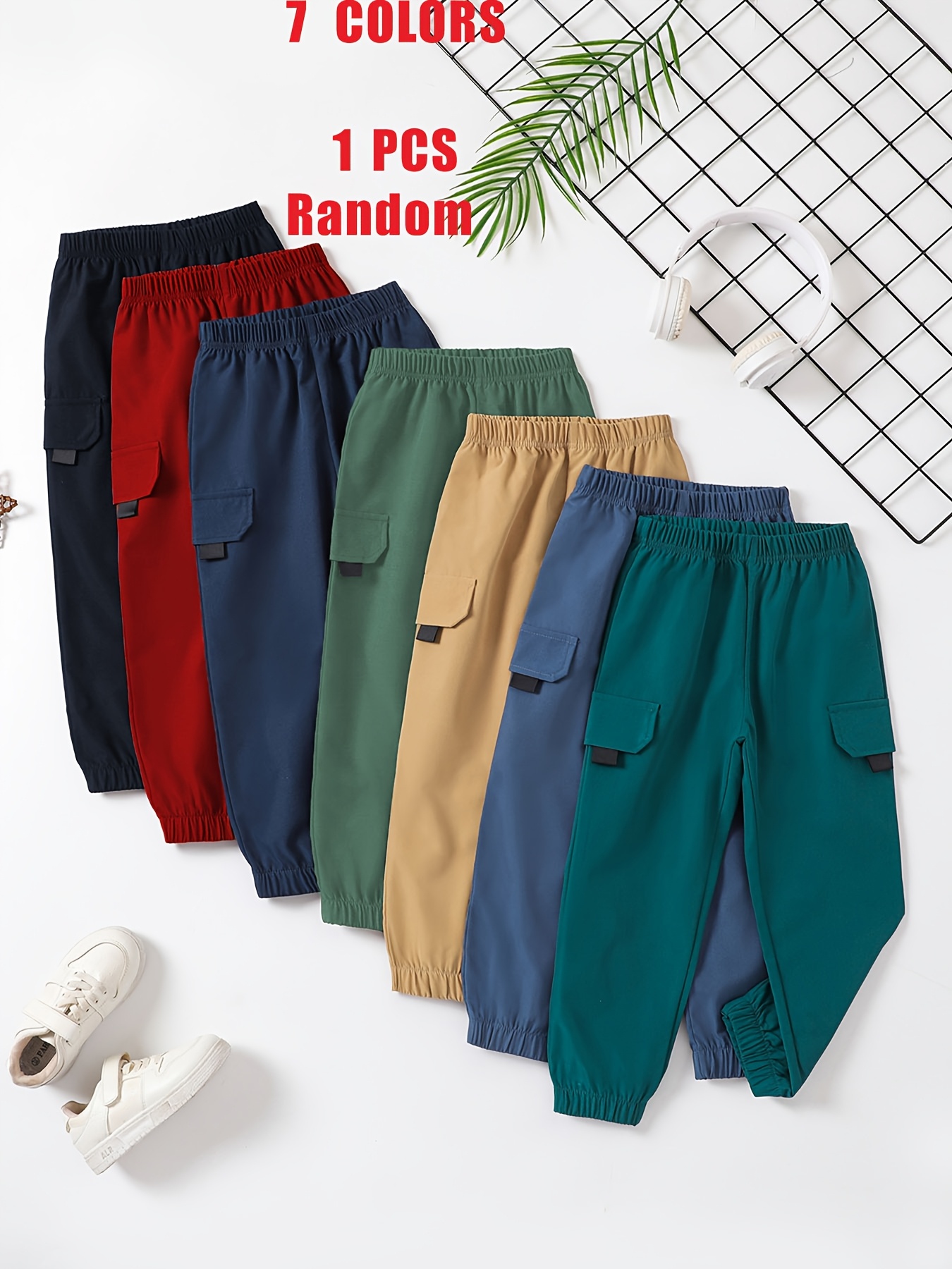 boys black pants sold on Temu United States