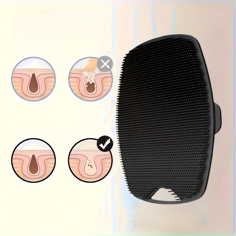 1pc Silicone Body Shower Brush Powerful Cleaning Power and Massaging Soft Bristles, Designed for Facial Cleansing and Scalp Massage Tools [Available in 4 Seasons] Manual Model, Renters/travelers Bathing, Compact and Durable