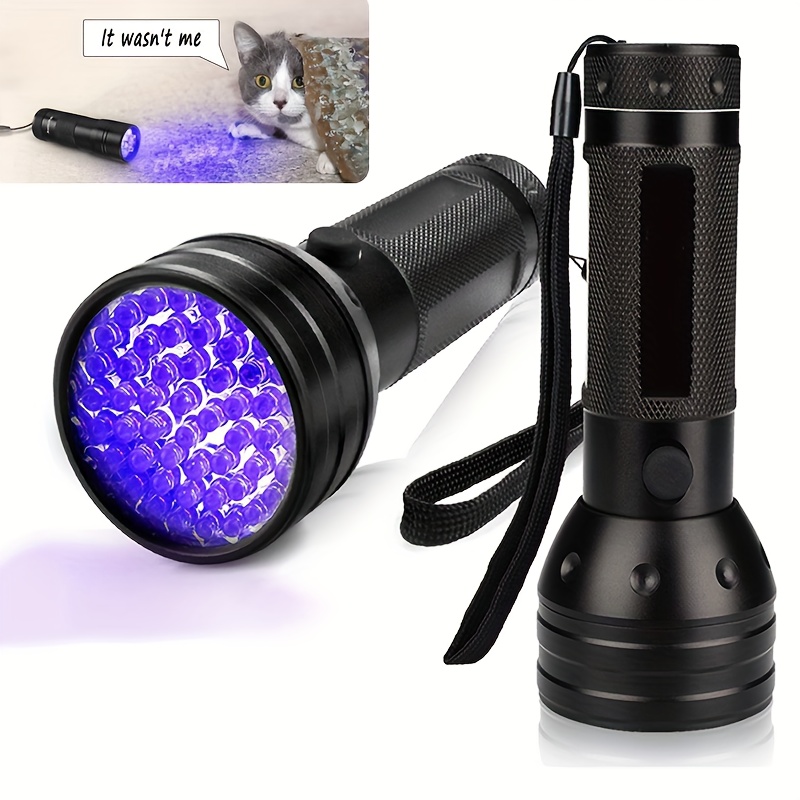TEMU 51 Led Uv Flashlight Black Light - Portable Ultraviolet Torch Pet Stain Detector For Urine, Pet Detection Tool, , High , Aluminum Alloy Torch,