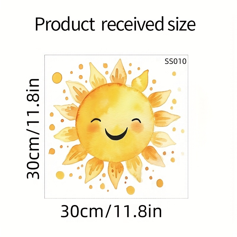 New Cartoon Painted Sun Wall Sticker, Suitable For Living Room Bedroom Entryway Background Wall Decoration Wall Sticker