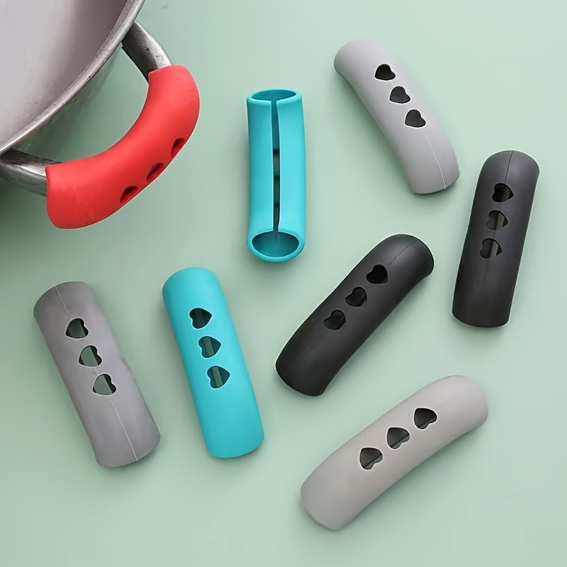 Image of 4pcs Set, Random Color, Household Pot Handle Ear Cover, High Temperature Resistant, Wear-resistant, Pot Lid Handle Cover, Casserole, Steamer, Soup Pot Handle, Heat Insulation, Anti-scalding Pot Cover