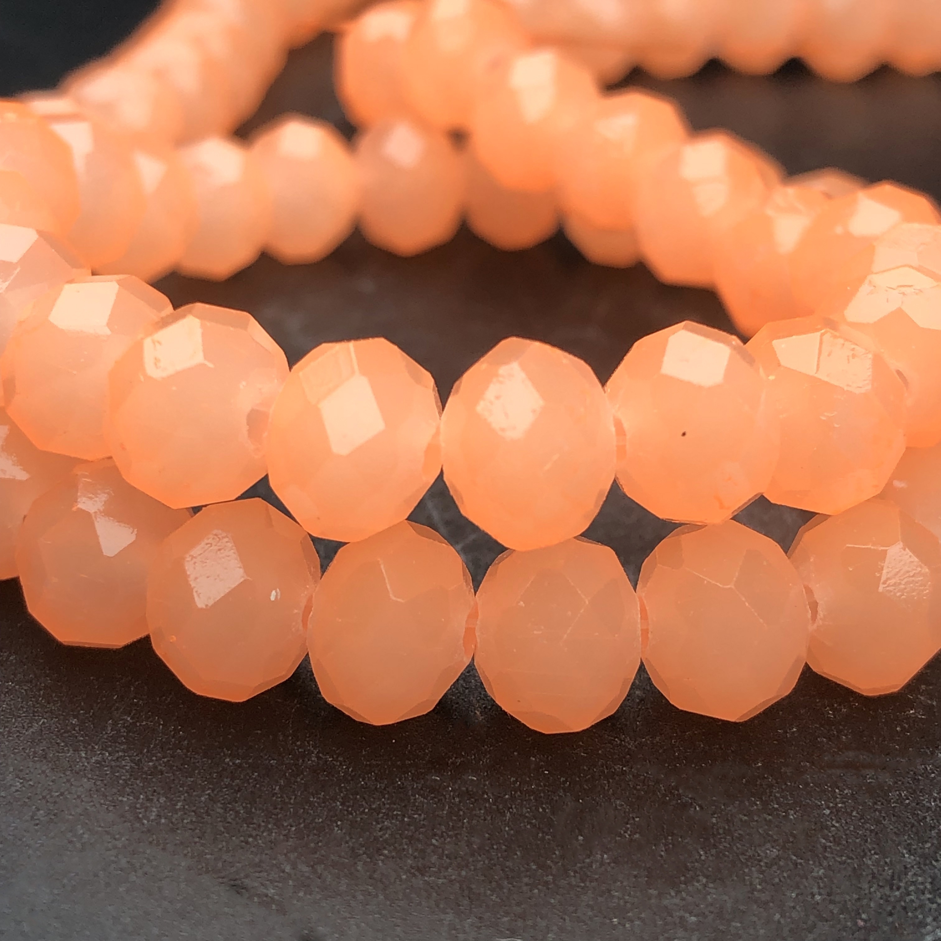 

Eleanbeads Round Beads, Artificial Crystal, Assorted Sizes For Making, Bracelets, Earrings, Necklaces, Wedding Accessories - Peach Orange