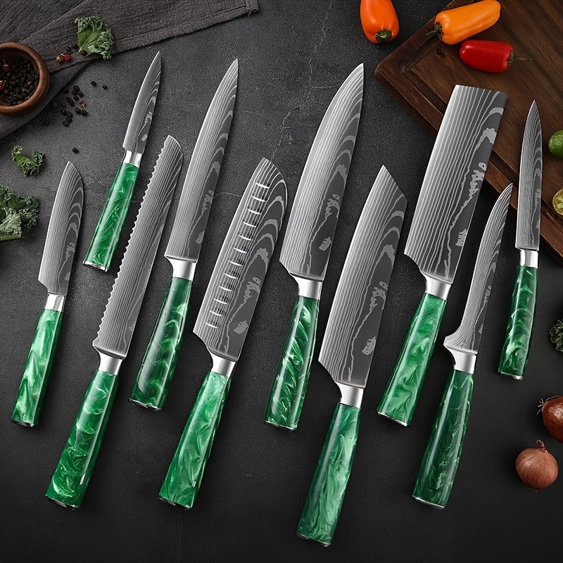 

10 Piece Kitchen Knife Set, Ultra Sharp Knife Set With Pakkawood Handle, High Carbon Stainless Steel Knives Set For Kitchen, Chef Knife Set Come With Gift Box