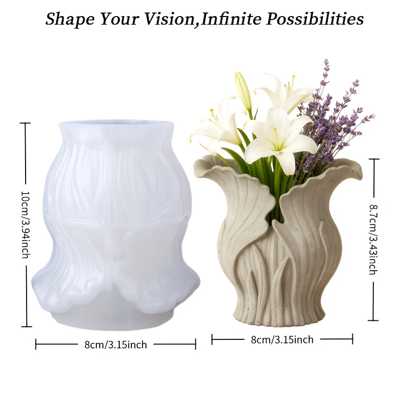 TEMU Moule en silicone résine Naturel – Moule de façonnage de plantes – avec décoration de texture naturelle fluide – Démoulage facile, réutilisable
