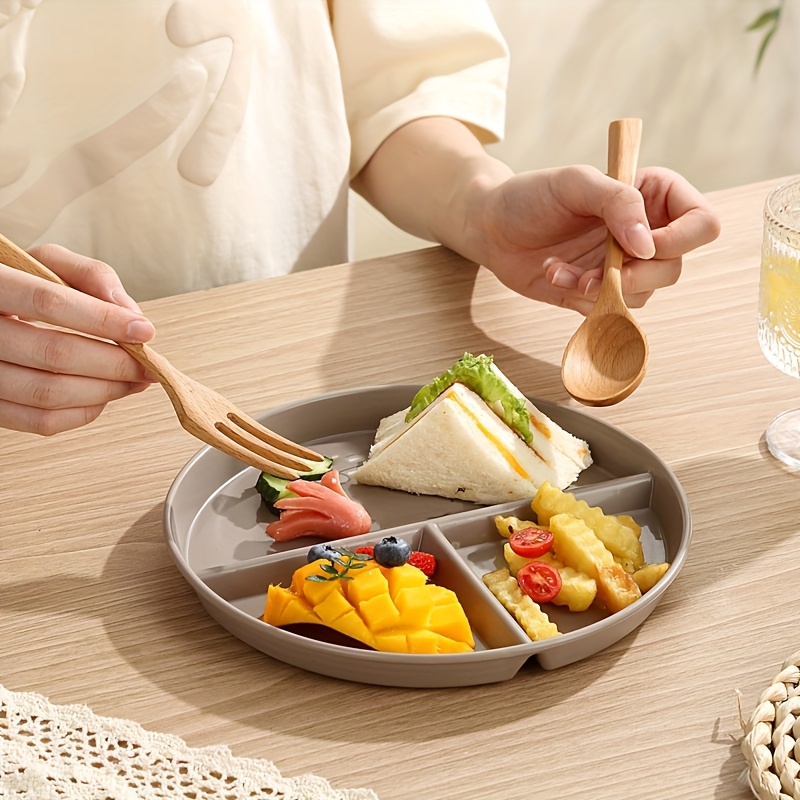 1/2/4 piezas, Plato Dividido para Control de Porciones, Plato Separado, Plato para Pérdida de Peso, Tres Compartimentos, Plato de Plástico Resistente a Caídas, Plato Escolar, Apto para Microondas y Lavavajillas, Ideal para el Control del Peso, Feliz Eid Al-Fitr