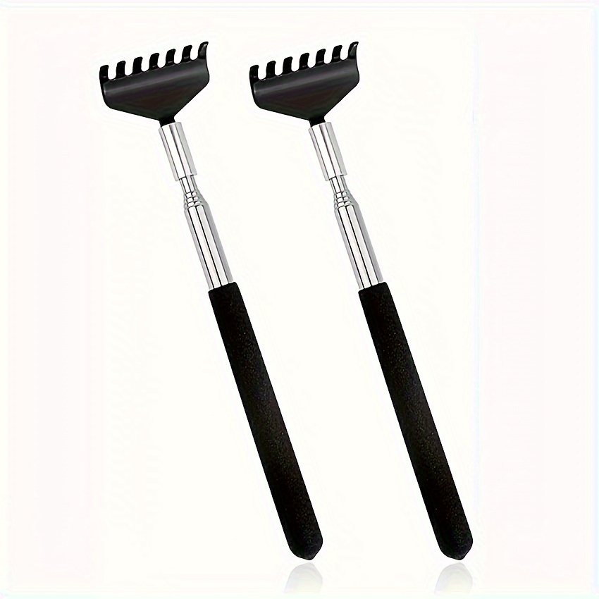 

2pcs Portable Extendable Back Scratcher, Made Of Stainless Steel, Portable And Extendable With A Claw Extension Tool, Stainless Steel Telescoping Massage Tool For Men Women