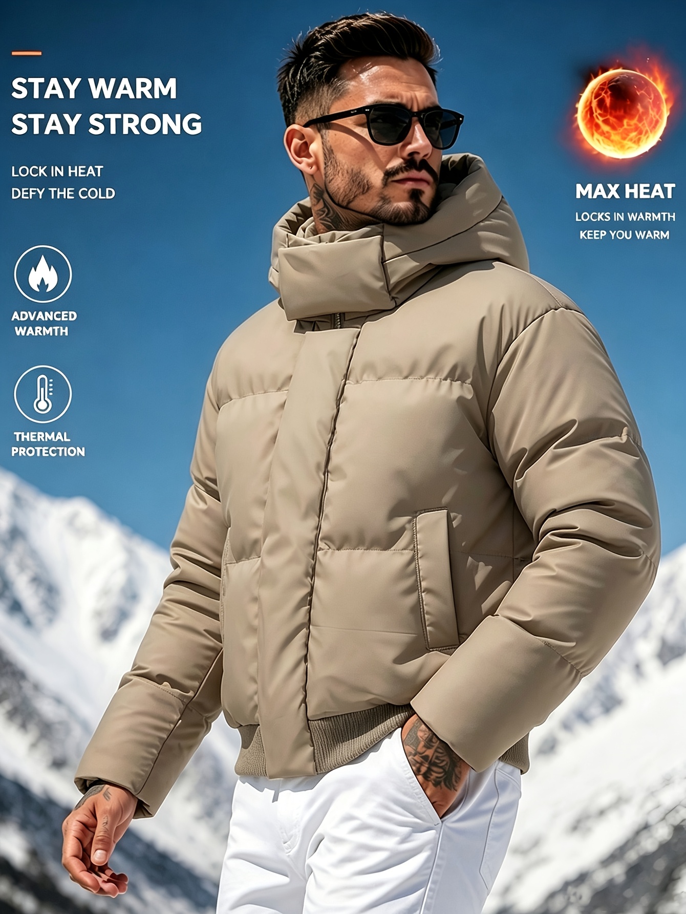 Men's Hooded Short Jacket for Autumn/Winter