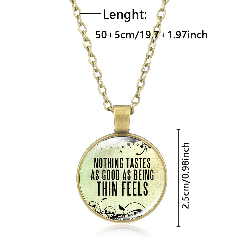 Brown Metal Classic Chain Necklace with Colorful Pattern